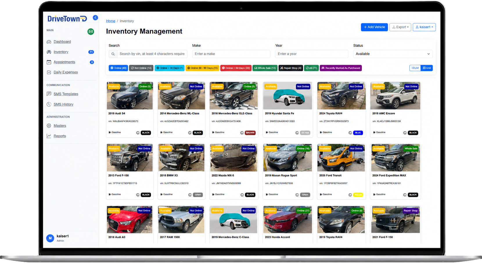 XEEDED Laptop Dashboard